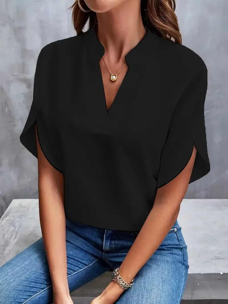 Blusa elegante com decote em v