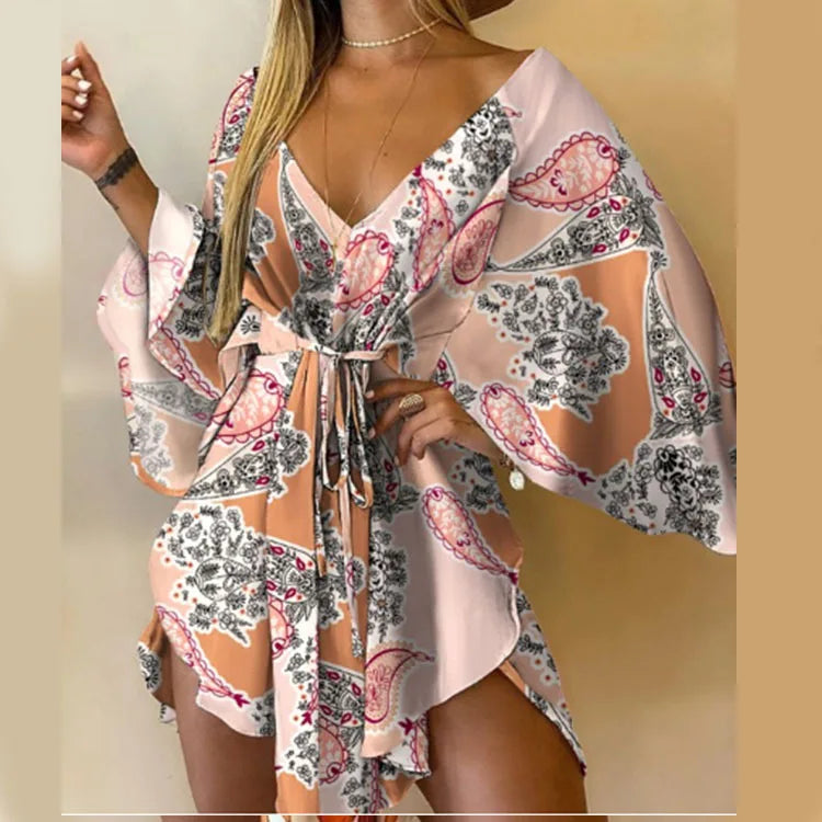 Vestido de verão boêmio feminino