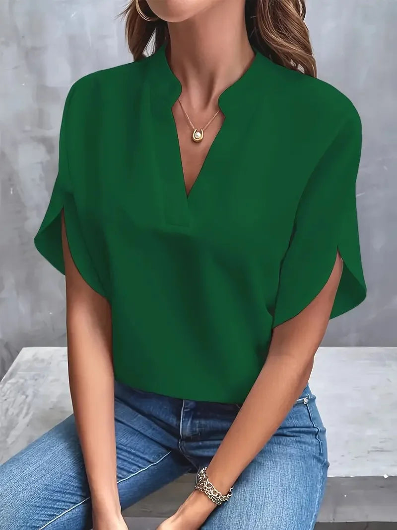 Blusa elegante com decote em v