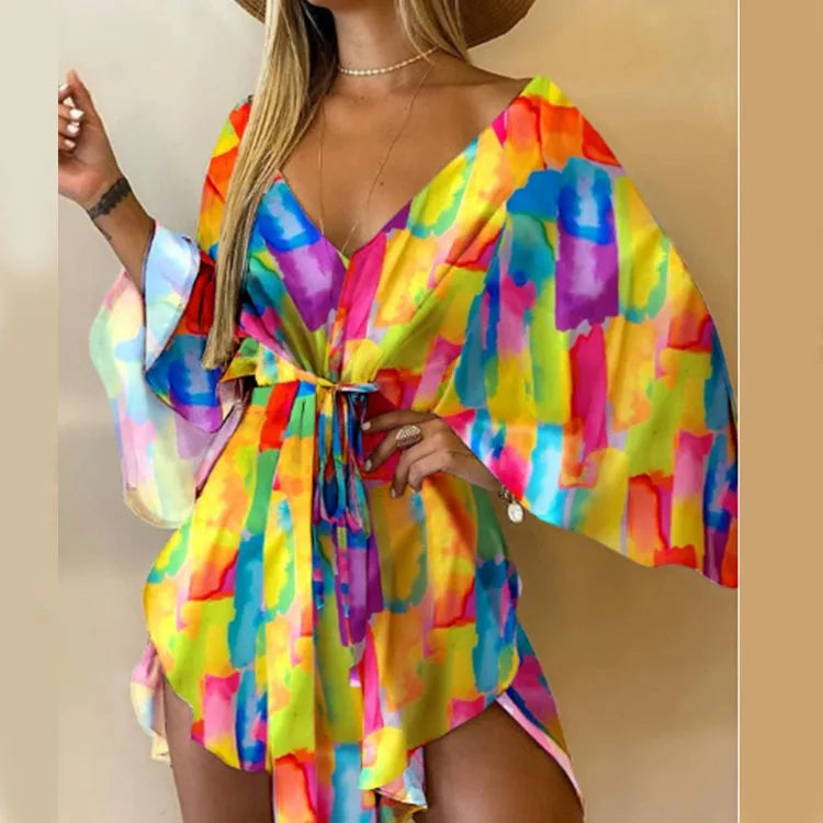 Vestido de verão boêmio feminino