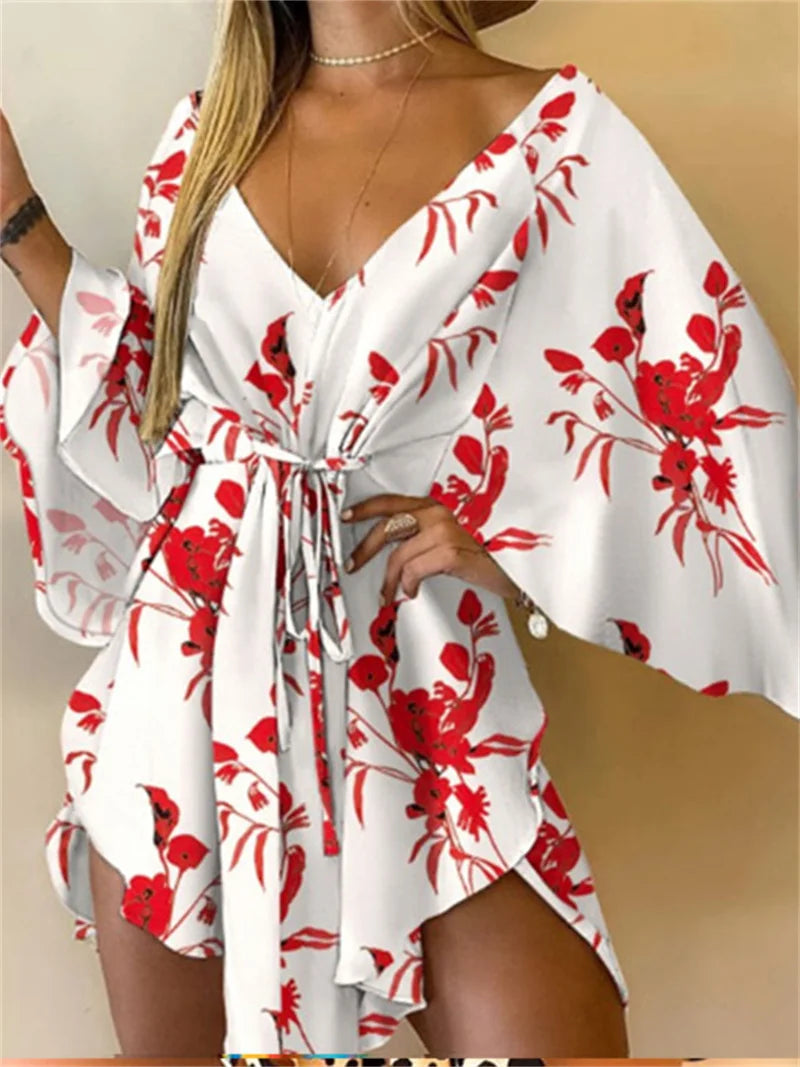Vestido de verão boêmio feminino