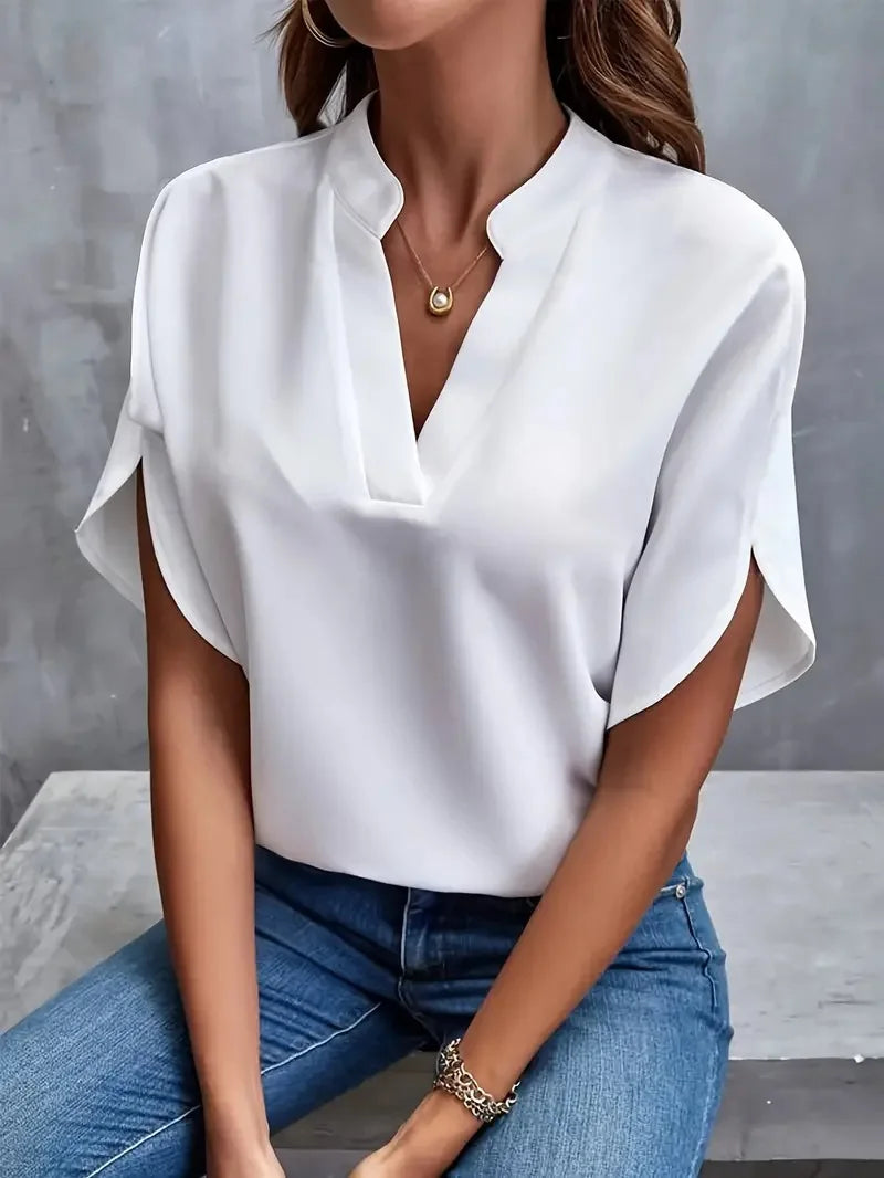 Blusa elegante com decote em v