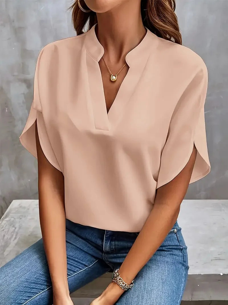 Blusa elegante com decote em v